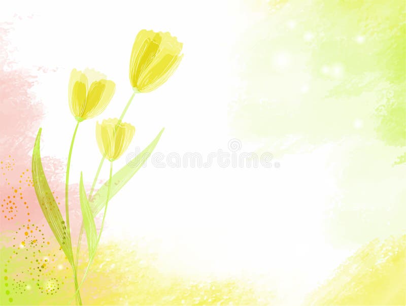 Fondo abstracto del watercolour con los tulipanes ilustración del vector Fondo abstracto del watercolour con los tulipanes ilustración del vector