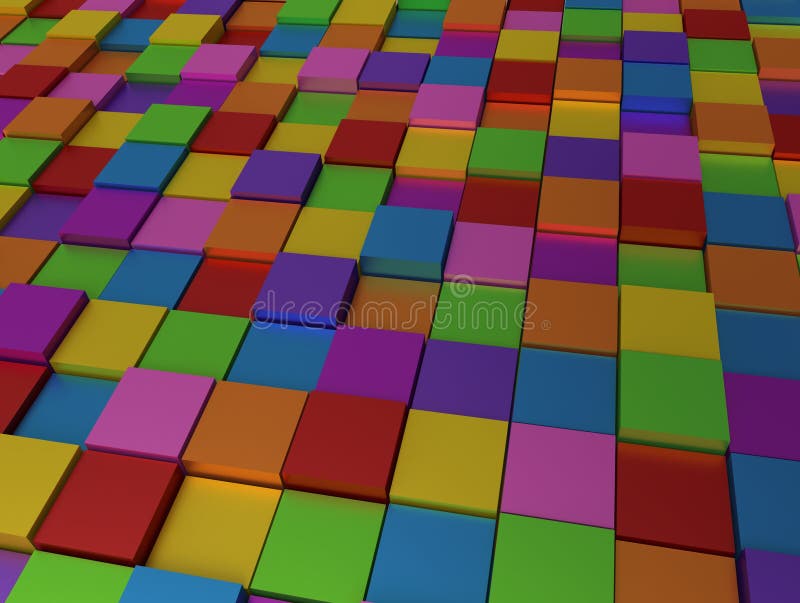 Fondo abstracto - diversos cubos del color ilustración del vector