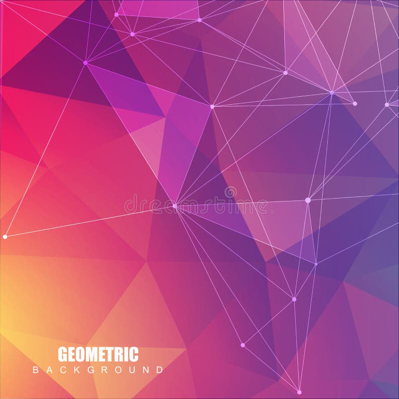 Fondo abstracto geométrico con la línea y los puntos conectados Molécula y comunicación de la estructura Concepto científico para stock de ilustración Fondo abstracto geométrico con la línea y los puntos conectados Molécula y comunicación de la estructura Concepto científico para stock de ilustración