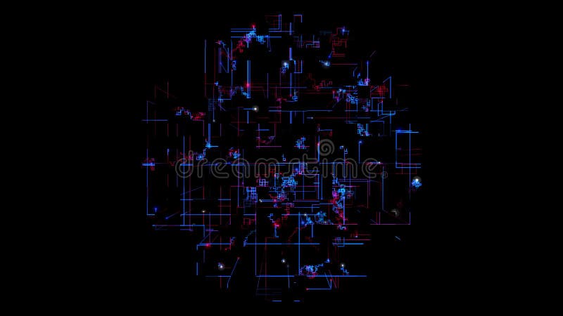 Fondo abstracto gráfico de la animación del movimiento de la tecnología de la rejilla del circuito de datos libre illustration