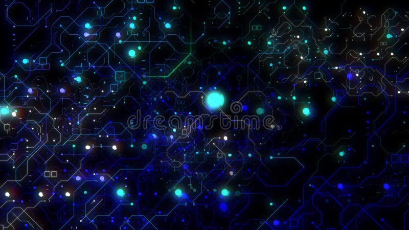 Fondo abstracto gráfico de la animación del movimiento de la tecnología de la rejilla del circuito de datos libre illustration