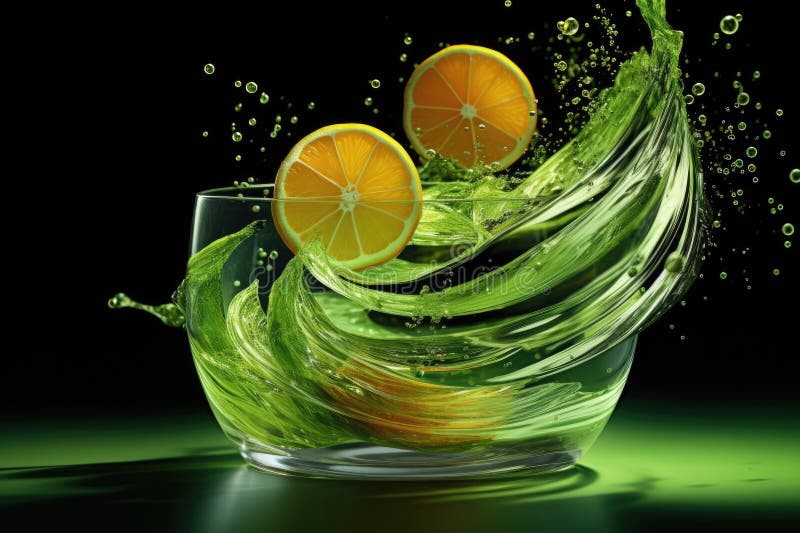 An illustration reflecting the rhythm and energy of green tea with lime, a rhythmic composition of abstract shapes and lines. Abstract beautiful background in green shades. Tea break time AI generated. An illustration reflecting the rhythm and energy of green tea with lime, a rhythmic composition of abstract shapes and lines. Abstract beautiful background in green shades. Tea break time AI generated