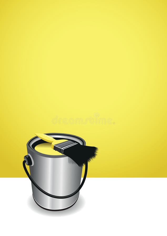 Fondo amarillo de pote de pintura