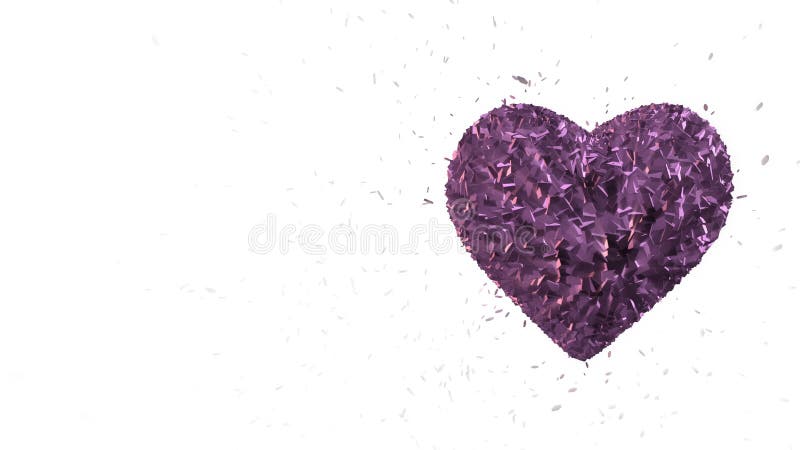 Fondo animato avvolto estratto: La Purple Heart al valor militare luminosa girante 3d ha formato i pezzi ed i cubi di filatura vi