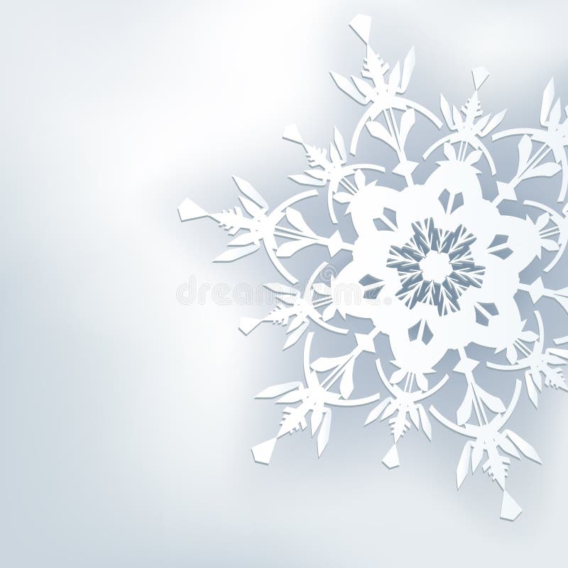 Fondo astratto alla moda, fiocco di neve decorato 3d illustrazione vettoriale Fondo astratto alla moda, fiocco di neve decorato 3d illustrazione vettoriale