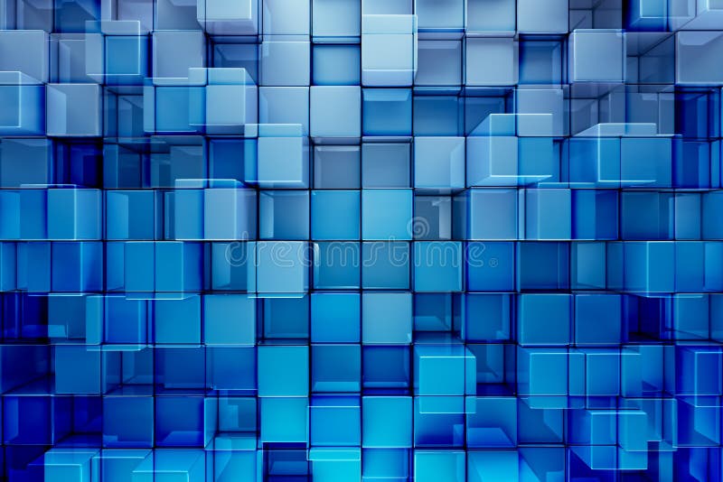 Fondo astratto blu dei cubi o dei blocchi royalty illustrazione gratis Fondo astratto blu dei cubi o dei blocchi royalty illustrazione gratis