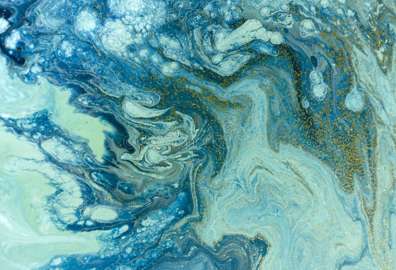 Fondo astratto blu e dorato marmorizzato Modello di marmo liquido immagine stock Fondo astratto blu e dorato marmorizzato Modello di marmo liquido immagine stock
