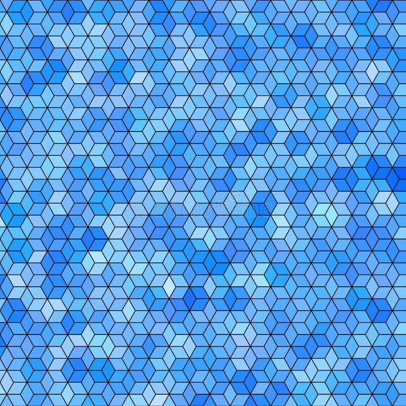 Abstract background with blue stained glass hex polygons. Abstract background with blue stained glass hex polygons