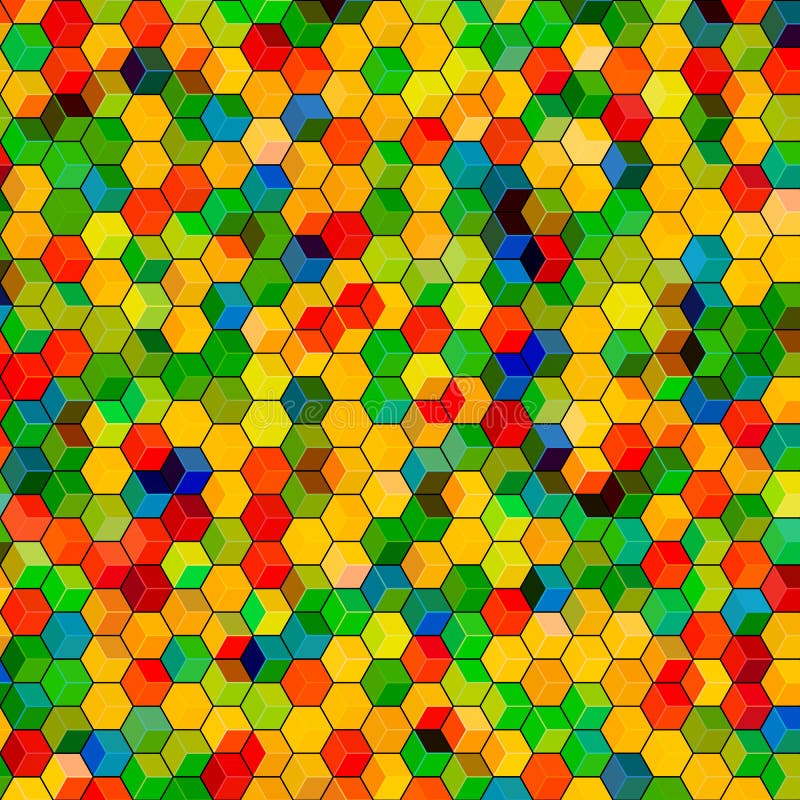 Abstract background with stained glass hex polygons. Abstract background with stained glass hex polygons