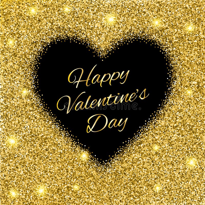 Fondo astratto con il cuore di scintillio dell'oro royalty illustrazione gratis Fondo astratto con il cuore di scintillio dell'oro royalty illustrazione gratis