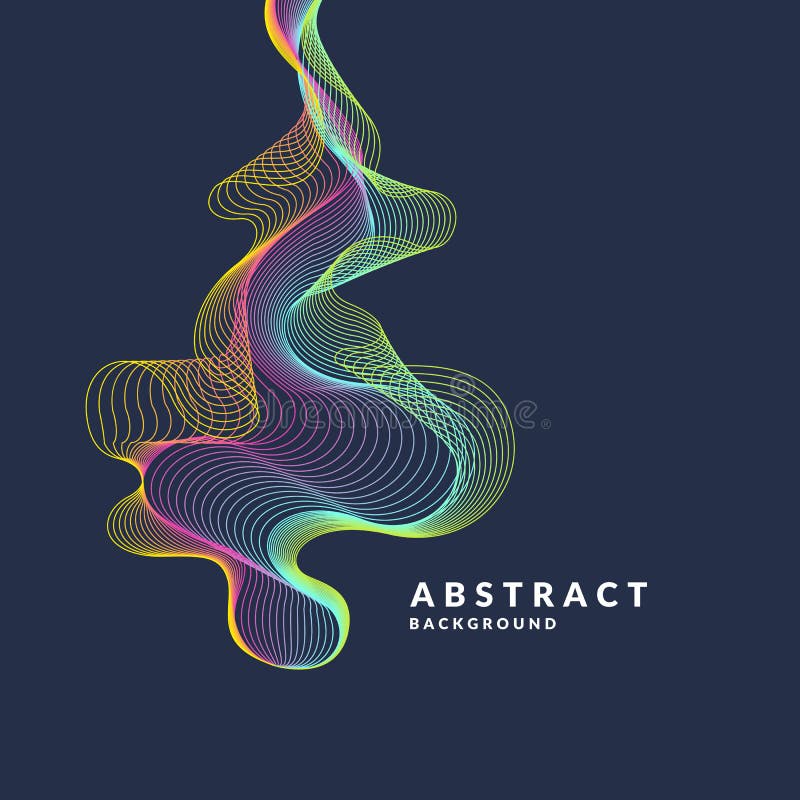 Fondo astratto con onde dinamiche, linee in uno stile variopinto luminoso royalty illustrazione gratis Fondo astratto con onde dinamiche, linee in uno stile variopinto luminoso royalty illustrazione gratis