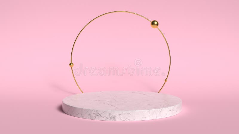 fondo astratto 3d rendere Piattaforma rosa per l'esposizione del prodotto Posto interno del podio Modello in bianco della decoraz