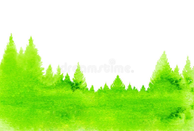 Fondo astratto della natura del paesaggio dell'acquerello con l'albero di abete royalty illustrazione gratis Fondo astratto della natura del paesaggio dell'acquerello con l'albero di abete royalty illustrazione gratis