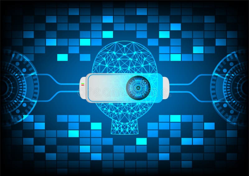 Fondo astratto di tecnologia di realtà virtuale VR illustrazione vettoriale Fondo astratto di tecnologia di realtà virtuale VR illustrazione vettoriale