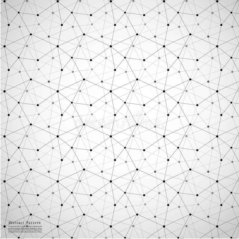 Fondo astratto geometrico con la linea e Dots Patterns collegati illustrazione di stock Fondo astratto geometrico con la linea e Dots Patterns collegati illustrazione di stock
