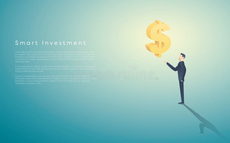 Fondo astuto di vettore di concetto dell'attività d'investimento con il simbolo di dollaro come simbolo di soldi e dell'uomo d'af royalty illustrazione gratis Fondo astuto di vettore di concetto dell'attività d'investimento con il simbolo di dollaro come simbolo di soldi e dell'uomo d'af royalty illustrazione gratis