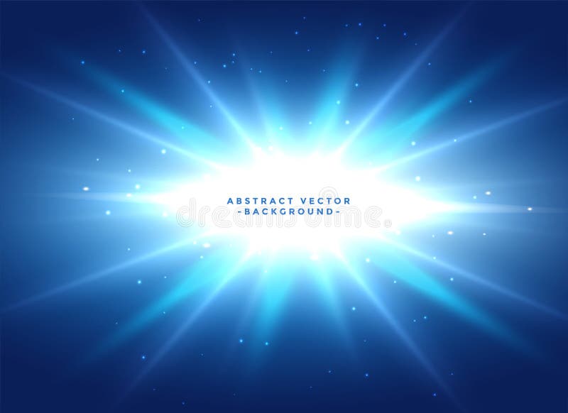 Fondo azul con la explosión brillante de la estrella stock de ilustración Fondo azul con la explosión brillante de la estrella stock de ilustración