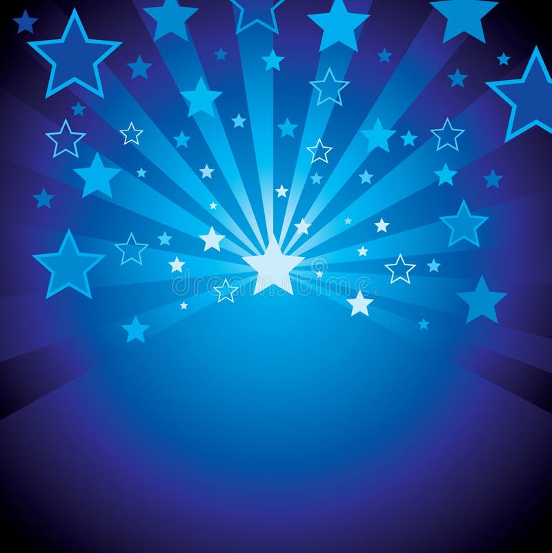 Fondo Azul Con Las Estrellas Ilustración del Vector - Ilustración de  imagen, rayo: 10529860