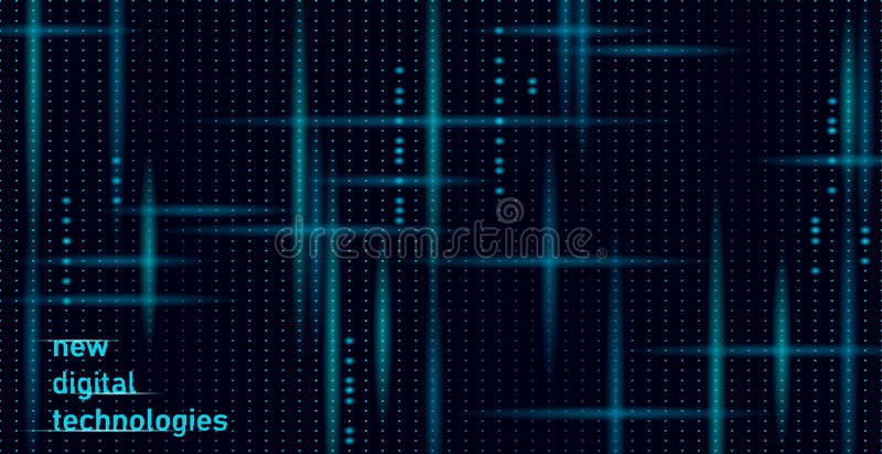 Fondo azul 3d digital abstracto. concepto de análisis de datos de flujo de código de información. partícula moderna de malla de ma ilustración del vector
