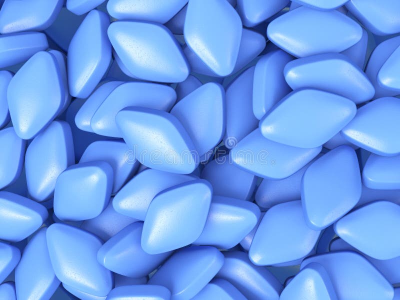 Fondo azul de las píldoras de la erección