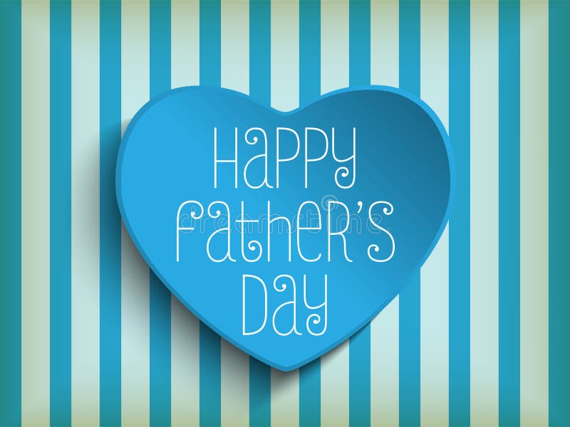 Fondo azul feliz del corazón del día de padres stock de ilustración