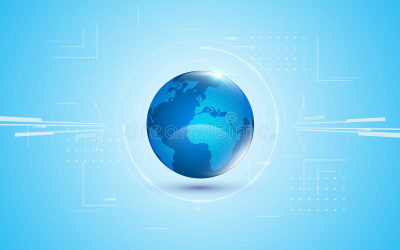 Fondo azul futurista abstracto del concepto de la innovación del diseño del globo de la tecnología digital de la red global ilustración del vector Fondo azul futurista abstracto del concepto de la innovación del diseño del globo de la tecnología digital de la red global ilustración del vector