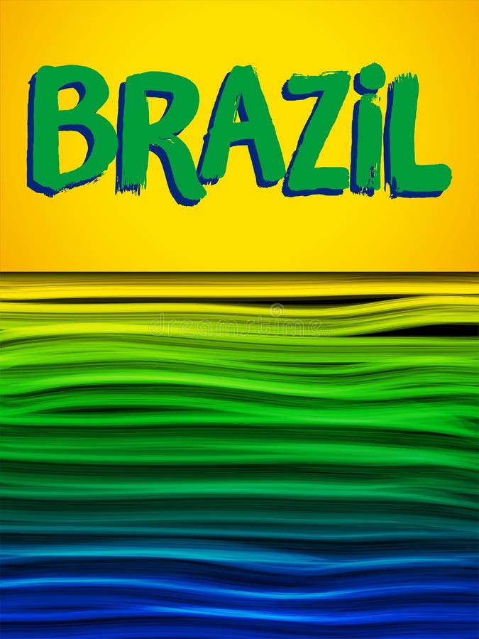 Fondo azulverde del amarillo de la onda de la bandera del Brasil libre illustration Fondo azulverde del amarillo de la onda de la bandera del Brasil libre illustration