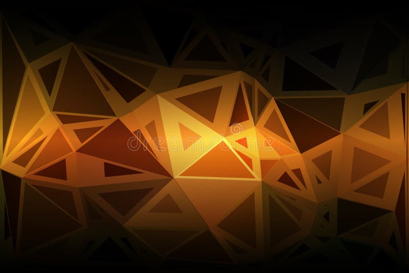 Fondo basso di dimensioni casuali nere di giallo arancio poli illustrazione di stock Fondo basso di dimensioni casuali nere di giallo arancio poli illustrazione di stock