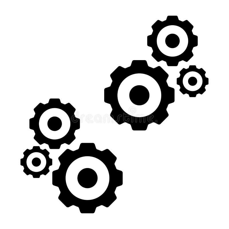 Fondo blanco aislado icono de los engranajes ilustración del vector Fondo blanco aislado icono de los engranajes ilustración del vector