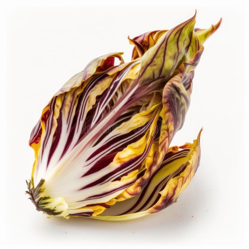Fondo blanco de la foto de radicchio fresco stock de ilustración