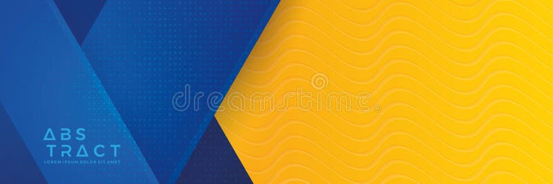 Fondo blu con la composizione arancio e gialla in colore nell'estratto Ambiti di provenienza astratti con una combinazione di lin