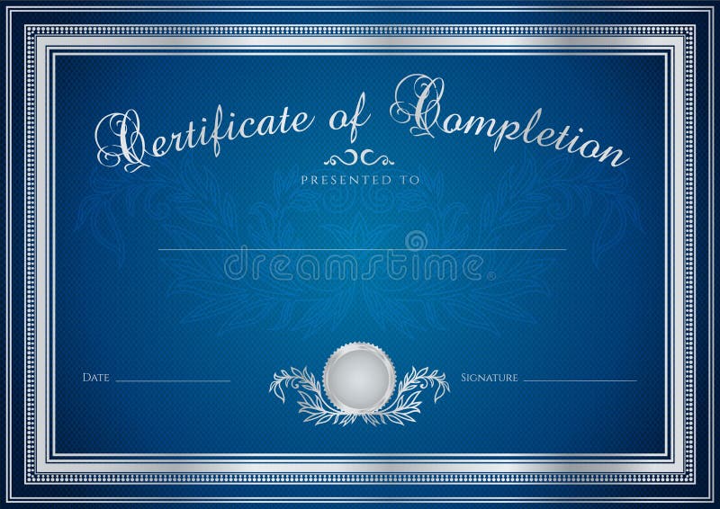 Fondo blu diploma/del certificato (modello) illustrazione di stock Fondo blu diploma/del certificato (modello) illustrazione di stock