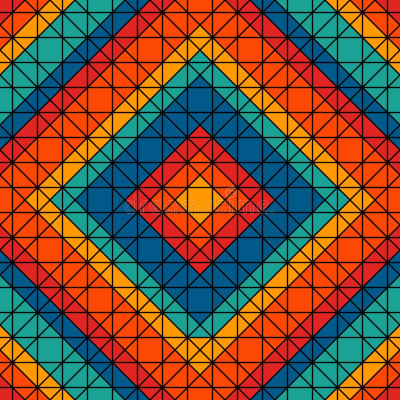 Fondo brillante del mosaico del vitral Modelo inconsútil con la impresión geométrica del caleidoscopio Adorno mexicano del arte d ilustración del vector Fondo brillante del mosaico del vitral Modelo inconsútil con la impresión geométrica del caleidoscopio Adorno mexicano del arte d ilustración del vector