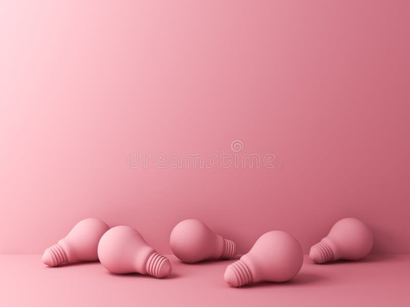 Fondo Color Pastel Rosa Con Bombillas De Luz Rosa 3d De Renderización Stock  de ilustración - Ilustración de creatividad, grupo: 184207480