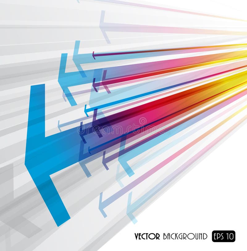 Fondo abstracto y colorido con flechas ilustración del vector