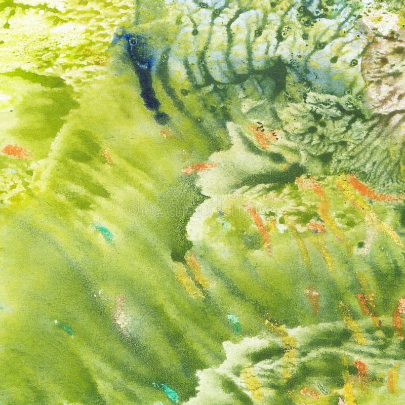 Fondo colorido de la textura de la acuarela verde abstracta ilustración del vector