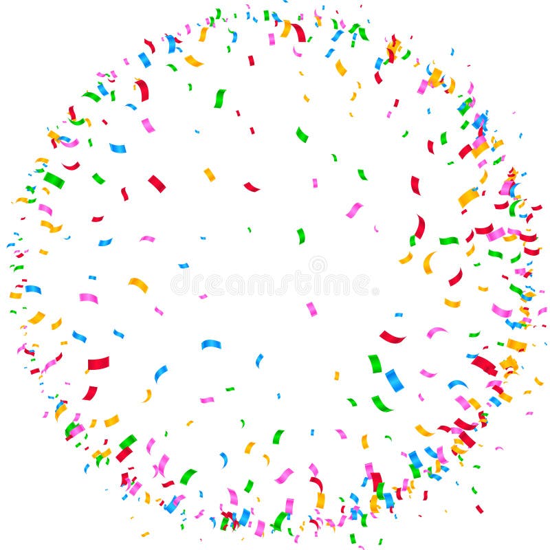 Fondo colorido de marco circular de ráfaga de confeti. Colorido confeti círculo de ráfaga de fondo vector