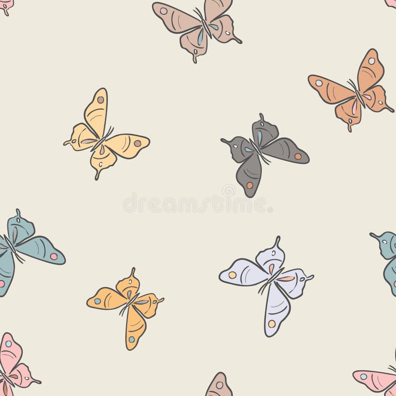 Fondo colorido del vector de la mariposa. Colorido patrón vectorial de la mariposa fondo de repetición sin fisuras. tema de color boho