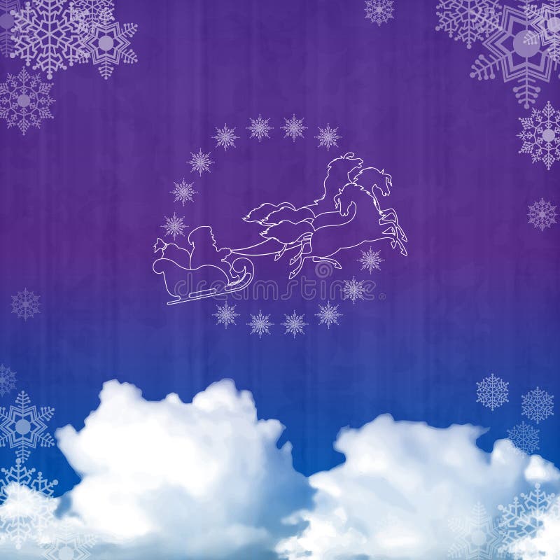 Fondo con el trineo de Papá Noel ilustración del vector Fondo con el trineo de Papá Noel ilustración del vector
