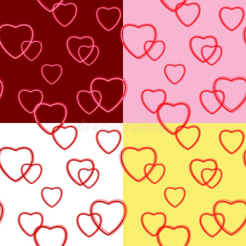 Fondo con i cuori per il giorno di S. Valentino - insieme illustrazione di stock Fondo con i cuori per il giorno di S. Valentino - insieme illustrazione di stock