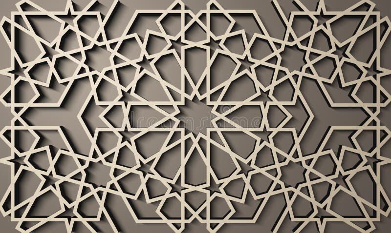 Fondo con il modello senza cuciture 3d nello stile islamico , ornamento orientale geometrico arabo, motivo persiano illustrazione di stock Fondo con il modello senza cuciture 3d nello stile islamico , ornamento orientale geometrico arabo, motivo persiano illustrazione di stock