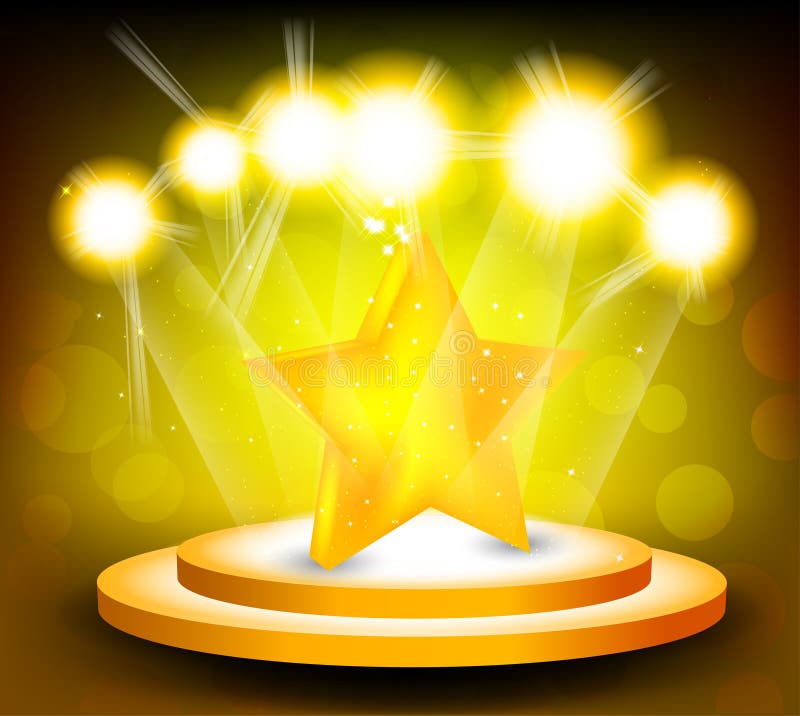 Fondo con la etapa y la estrella stock de ilustración Fondo con la etapa y la estrella stock de ilustración