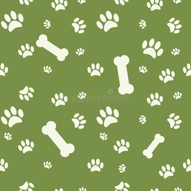 Fondo con la impresión y el hueso de la pata del perro en verde libre illustration Fondo con la impresión y el hueso de la pata del perro en verde libre illustration
