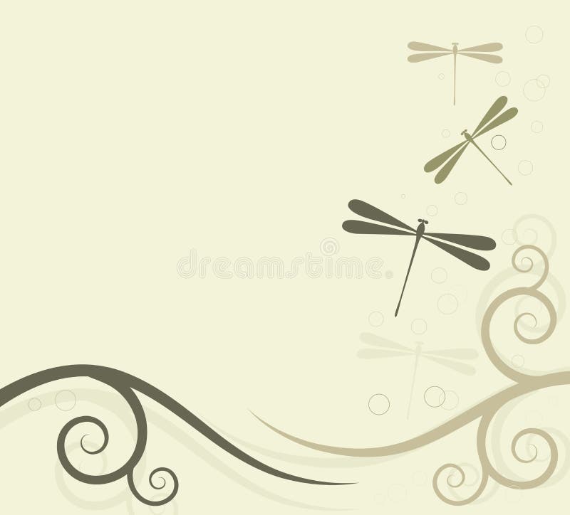 Fondo con las libélulas ilustración del vector. Ilustración de elegancia -  8223939