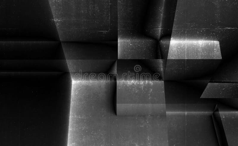 Fondo concreto astratto, arte scura 3d immagini stock Fondo concreto astratto, arte scura 3d immagini stock