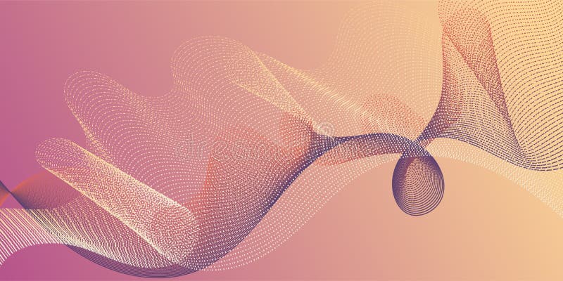 Fondo creativo de movimiento de curvas de filamento suave. stock de ilustración