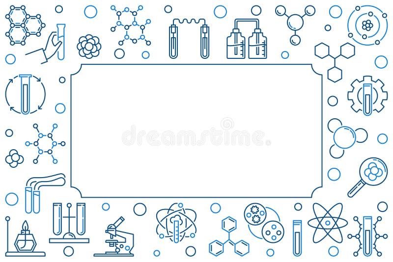 Fondo Creativo Del Vector De La Química Con La Línea Química Iconos  Ilustración del Vector - Ilustración de bandera, mano: 150481589