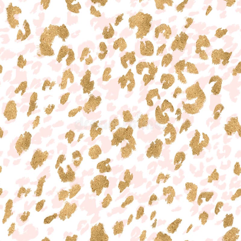 Fondo creativo delle rosette del leopardo nei colori rosa pastelli della stagnola di oro royalty illustrazione gratis