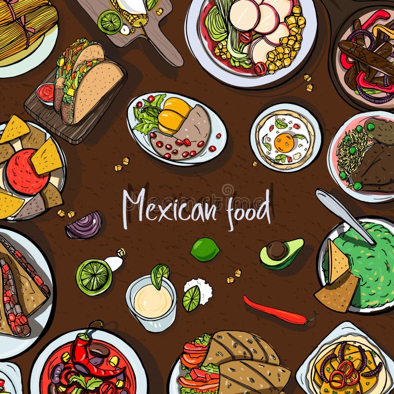 Fondo Cuadrado Con La Comida Mexicana, Cocina Tradicional Dé El Ejemplo Colorido Exhausto Del Vector Con Los Diversos Platos Ilustración del Vector - Ilustración de elemento, naipaul: 92284176 Fondo Cuadrado Con La Comida Mexicana, Cocina Tradicional Dé El Ejemplo Colorido Exhausto Del Vector Con Los Diversos Platos Ilustración del Vector - Ilustración de elemento, naipaul: 92284176