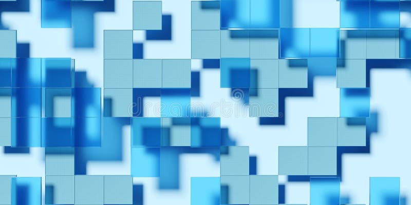 Fondo de fondo de fondo de fondo de cubos de vidrio abstracto mínimo mínimo de color azul abstracto azul abstracto moderno datos d stock de ilustración